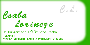 csaba lorincze business card
